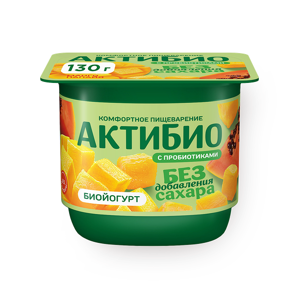 Йогурт «Актибио» с манго и папайей 3,0% без добавления сахара