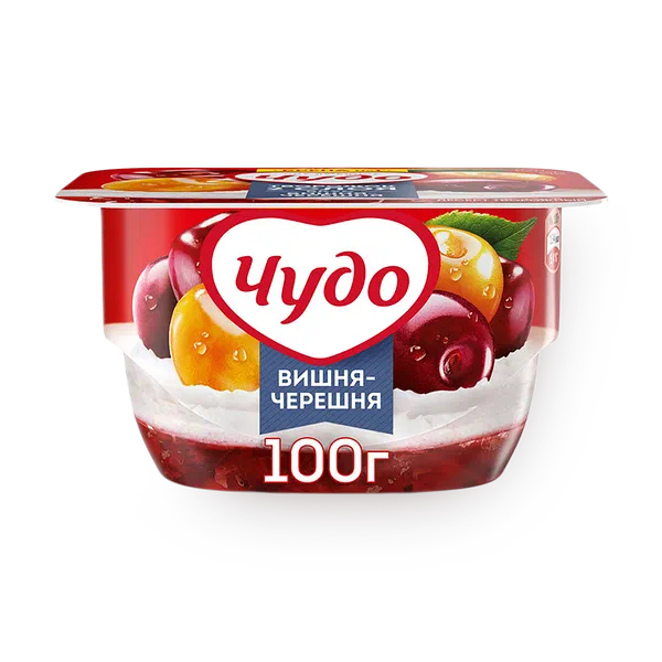 Творожок двухслойный «Чудо» вишня и черешня 4,2%