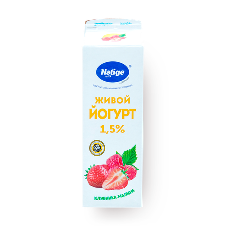 Йогурт живой Natige клубника-малина 1,5%