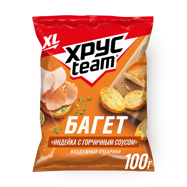 Сухари­ки Хрусteam Багет XL индей­ка-соус