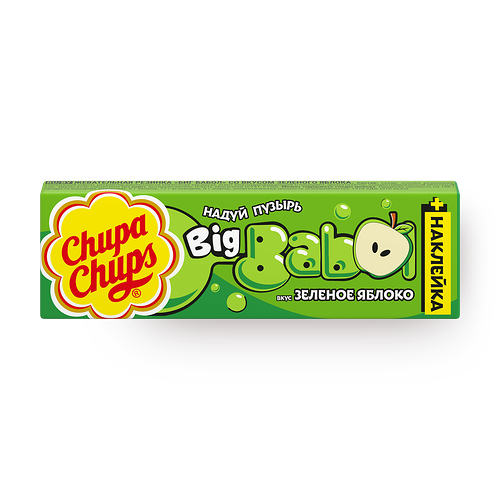 ちゃ～やまぶぅS Жевательная резинка Chupa Chups BigBabol Зелёное яблоко + стикер