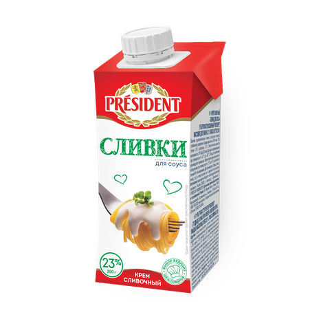 Сливки 23% President