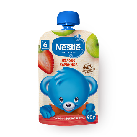 Пюре Nestle яблоко-клубника с 6 месяцев