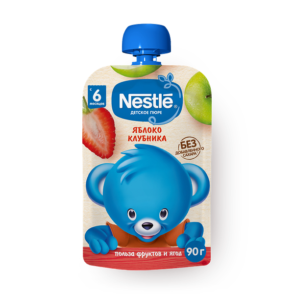 Пюре Nestle яблоко-клубника с 6 месяцев