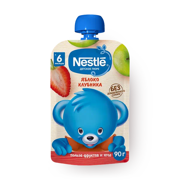 Пюре Nestle яблоко-клубника с 6 месяцев