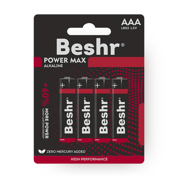 Батарейка Beshr Power Max Alkaline 4B Aaa Lr03 1.5V