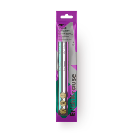 Карандаши чёрнографитные Erich Krause Joy Metallic HB с ластиком 4 шт