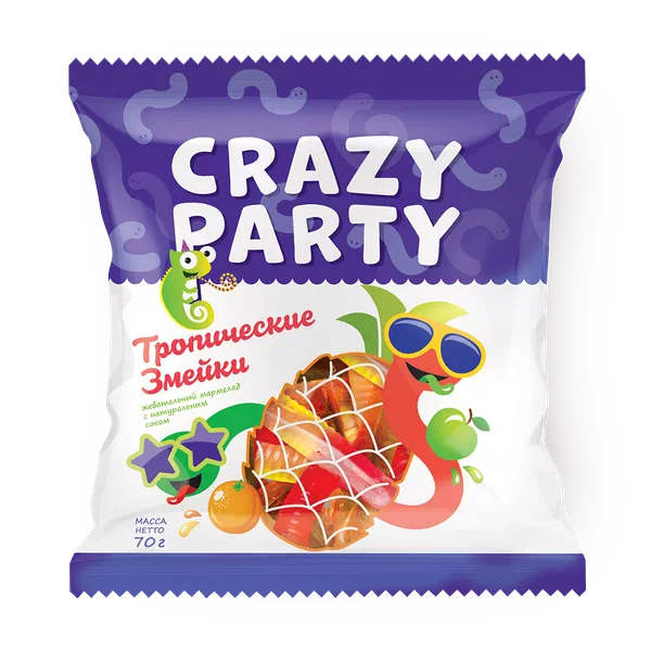 Мармелад жевательный Тропические змейки Crazy Party