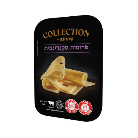 Collection sliced Scandinavian cheese