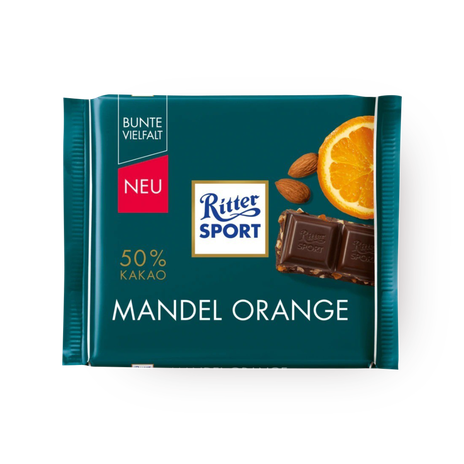 Шоколад тёмный Ritter Sport миндаль и апельсин