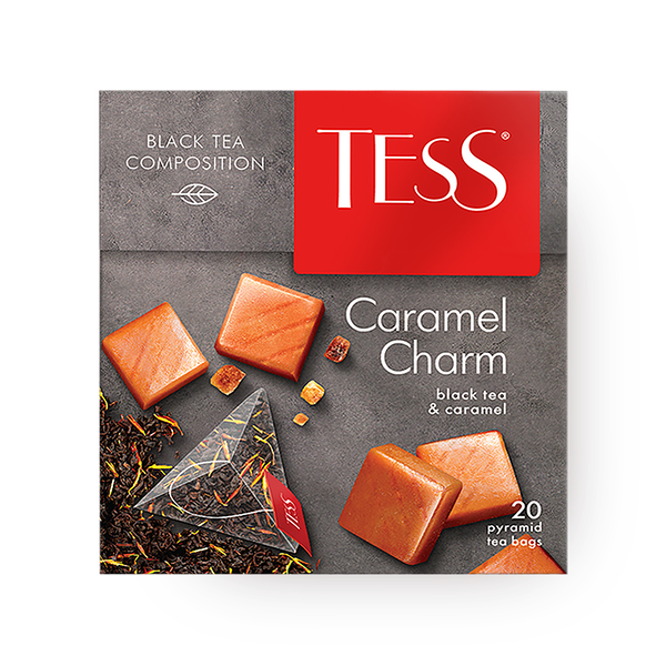 Чай чёрный Tess Caramel Charm в пирамидках