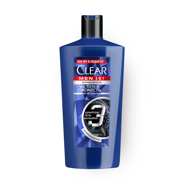 Шампунь 3 в 1 Clear Men Чистота и Свежесть против перхоти