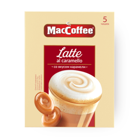 Кофейный напиток растворимый Latte al сaramello MacCoffee со вкусом карамели порционный