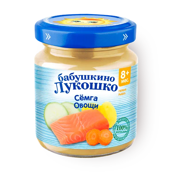 Пюре «Бабушкино лукошко» сёмга-овощи с 8 месяцев