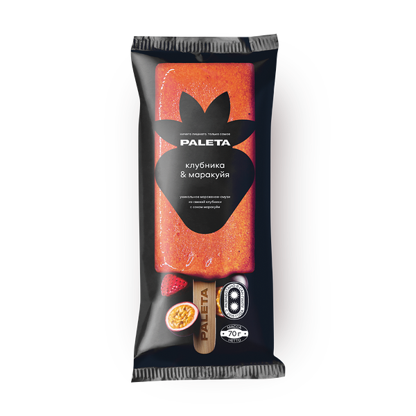 Мороженое-смузи Paleta клубника-маракуйя эскимо