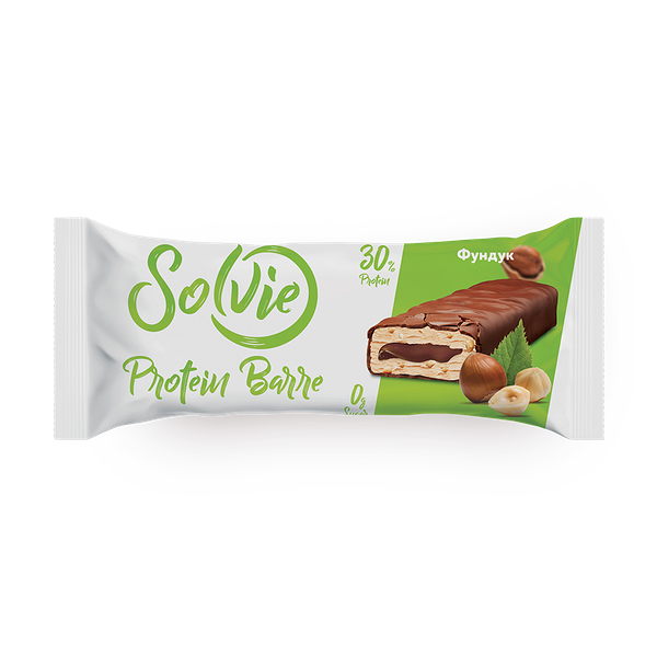Батончик глазированный Solvie фундук без сахара