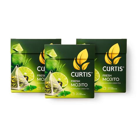 Чай зелёный Fresh Mojito Curtis в пирамидках 3 шт