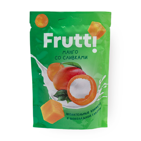 Конфеты жевательные Frutti манго со сливками в шоколадной глазури