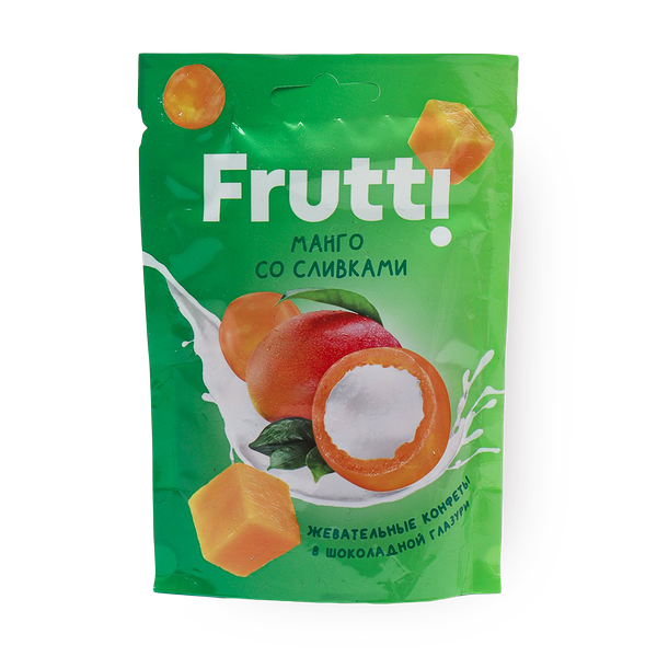 Конфеты жевательные Frutti манго со сливками в шоколадной глазури