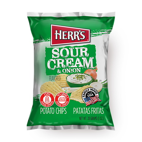Herr's Potato snack with onion cream flavor