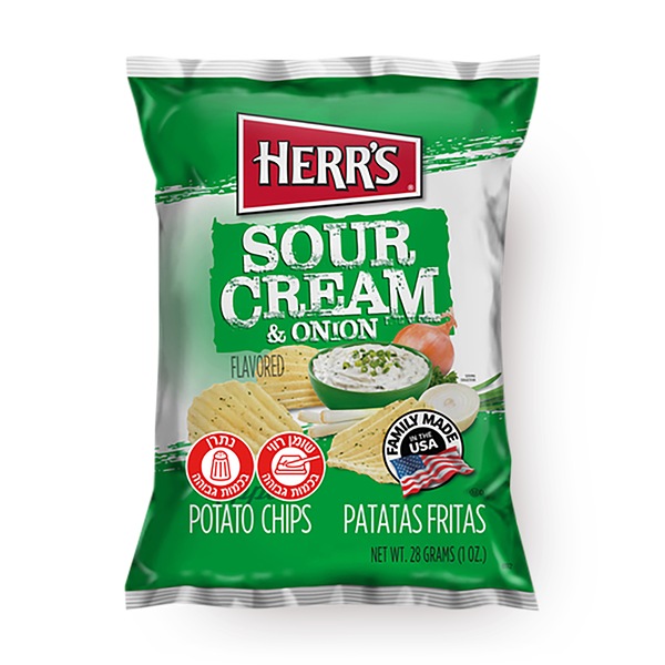 Herr's Potato snack with onion cream flavor
