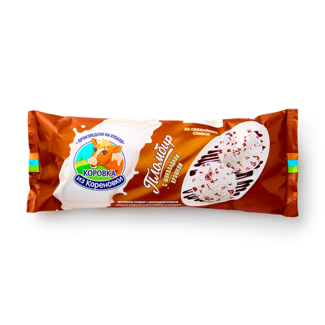 Мороженое пломбир «Коровка из Кореновки» с шоколадной крошкой