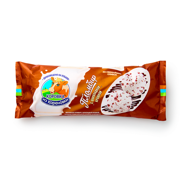 Мороженое пломбир «Коровка из Кореновки» с шоколадной крошкой