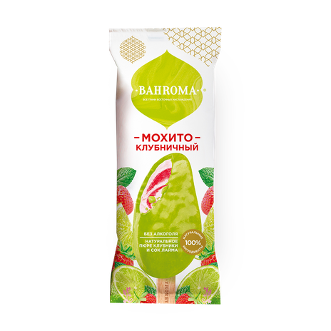 Мороженое Bahroma клубничный мохито эскимо