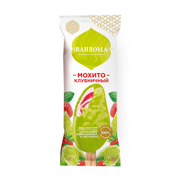 Мороженое Bahroma клубничный мохито эскимо