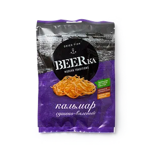 Кальмар соломка сушёно-вяленый Beerka, 38 г — купить с доставкой из ...