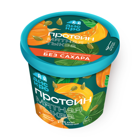 Мороженое протеиновое «АйсКро» Мятная тыква с тыквенными семечками без ...