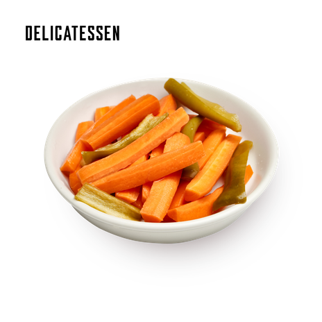 Delicatessen Pickled carrot sticks