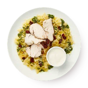 Pasta with chicken and pesto