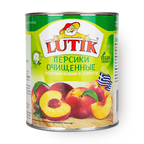 Персики половинки Lutik очищенные в сиропе