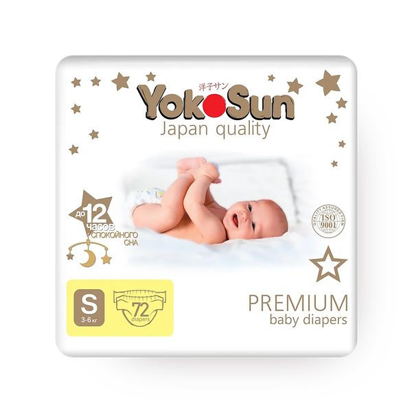 Подгузники YokoSun Premium размер S 3-6 кг