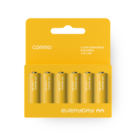 Батарейки алкалиновые Commo Everyday АА