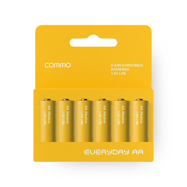 Батарейки алкалиновые Commo Everyday АА