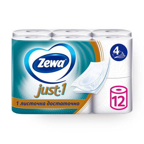 Туалетная бумага Zewa Just 1 4 слоя белая