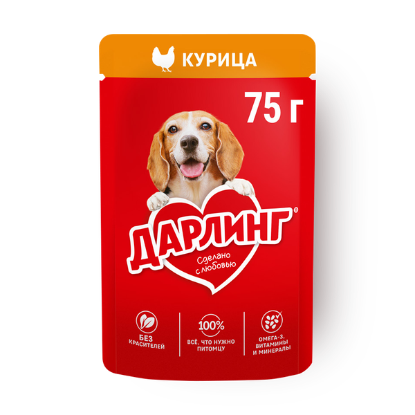 Влажный корм для собак «Дарлинг» курица