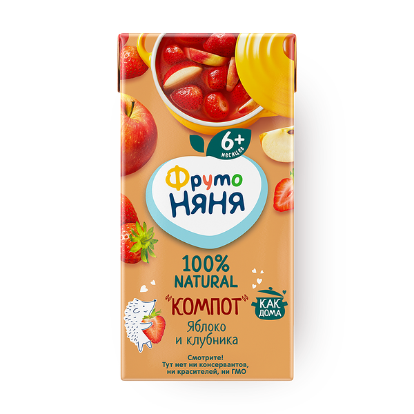 Компот «ФрутоНяня» яблоко и клубника с 6 месяцев