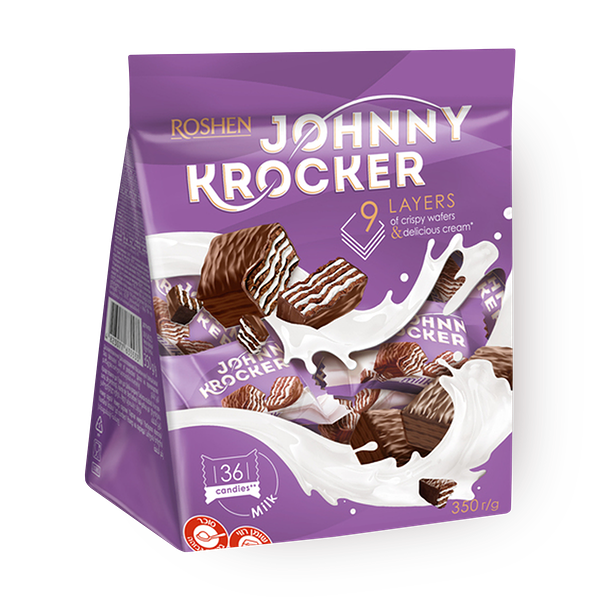 JOHNNY KROCKER waffle snack milk cream Roshen