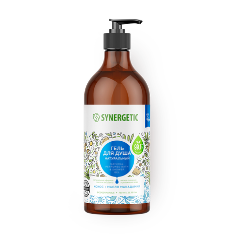 Гель для душа Synergetic кокос и масло макадамии