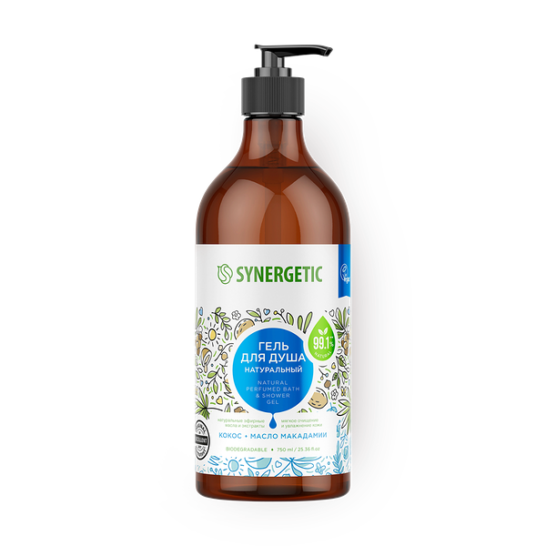 Гель для душа Synergetic кокос и масло макадамии