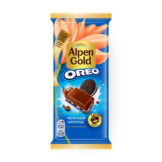Шоколад молочный Alpen Gold Oreo с кусочками печенья, 90 г — купить с доставкой из Яндекс Лавки