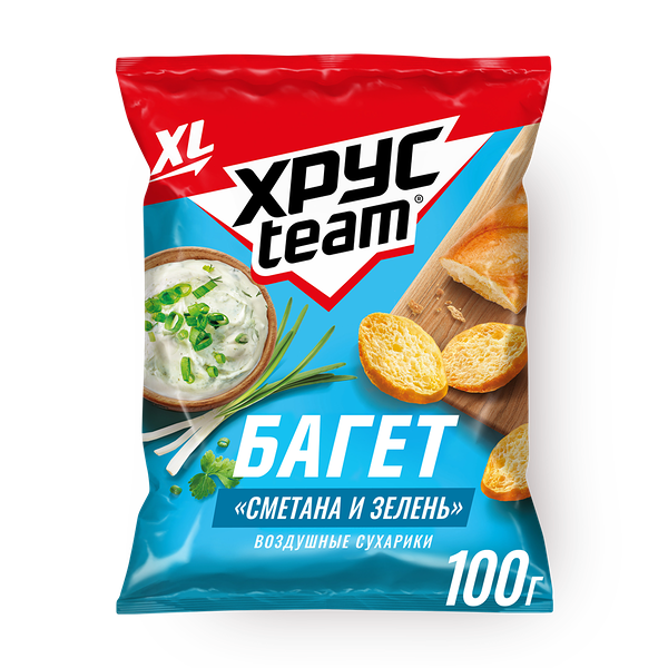 Сухари­ки Хрусteam XL Багет смета­на