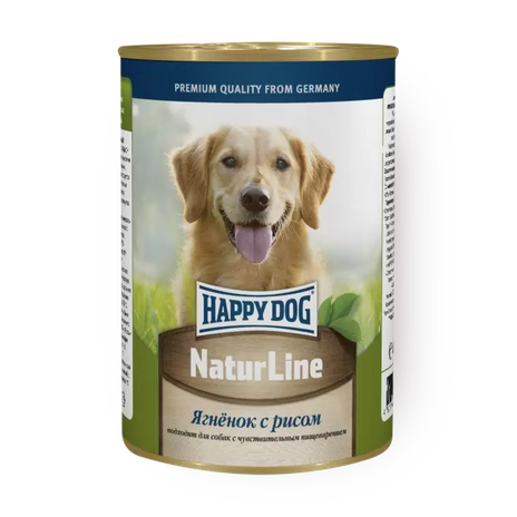 Влажный корм для собак с чувствительным пищеварением Happy Dog Natur Line ягнёнок с рисом