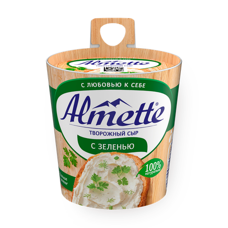 Сыр творожный Almette с зеленью 60% — купить с доставкой из Яндекс Лавки