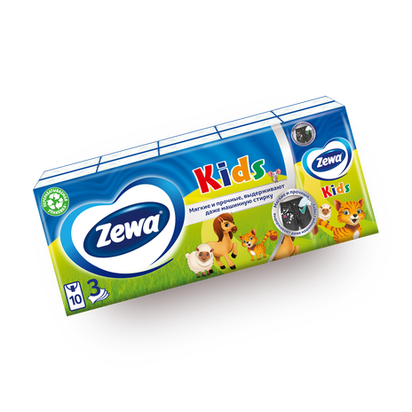 Платочки бумажные Zewa Kids 3 слоя