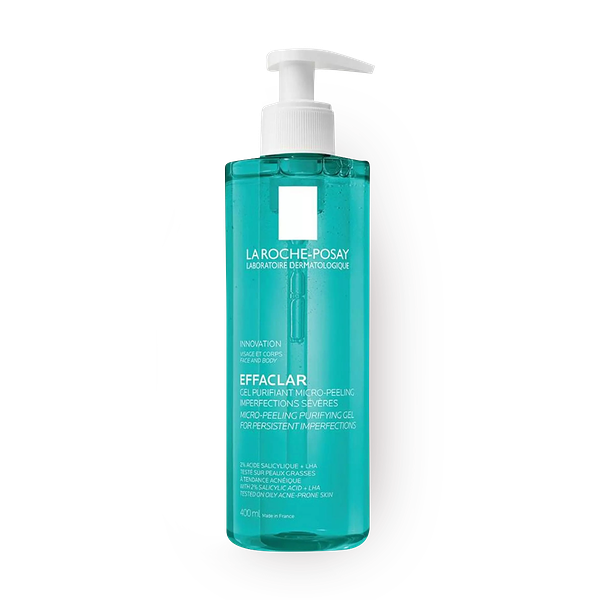 Гель очищающий микроотшелушивающий La Roche Posay Effaclar для проблемной кожи лица и тела против несовершенств и постакне