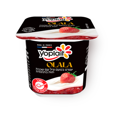 Yoplait 'Olala' vanilla flavored with strawberry bottom